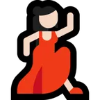 woman dancing: light skin tone untuk platform Microsoft