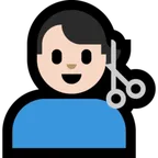 Microsoft platformu için man getting haircut: light skin tone