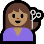 Microsoft dla platformy woman getting haircut: medium skin tone