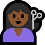 woman getting haircut: medium-dark skin tone для платформы Microsoft