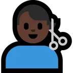 man getting haircut: dark skin tone per la piattaforma Microsoft