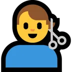 man getting haircut for Microsoft-plattformen