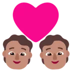 couple with heart: medium skin tone untuk platform Microsoft