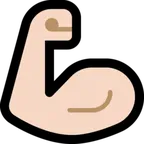 flexed biceps: light skin tone สำหรับแพลตฟอร์ม Microsoft