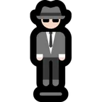 person in suit levitating: light skin tone per la piattaforma Microsoft