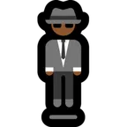 Microsoft dla platformy person in suit levitating: medium-dark skin tone