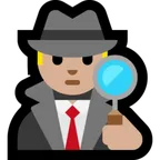 man detective: medium-light skin tone untuk platform Microsoft