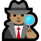 man detective: medium skin tone لمنصة Microsoft