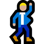 man dancing: medium-light skin tone สำหรับแพลตฟอร์ม Microsoft