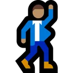 man dancing: medium skin tone สำหรับแพลตฟอร์ม Microsoft