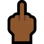 Microsoft 플랫폼을 위한 middle finger: medium-dark skin tone