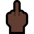 middle finger: dark skin tone pentru platforma Microsoft