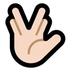 Microsoft 플랫폼을 위한 vulcan salute: light skin tone