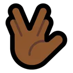 vulcan salute: medium-dark skin tone لمنصة Microsoft