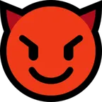 Microsoft 平台中的 smiling face with horns