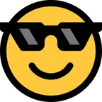 Microsoft 平台中的 smiling face with sunglasses