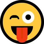 Microsoft 平台中的 winking face with tongue