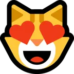Microsoft 平台中的 smiling cat with heart-eyes