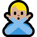 man gesturing NO: medium-light skin tone für Microsoft Plattform
