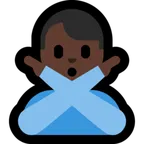 man gesturing NO: dark skin tone untuk platform Microsoft