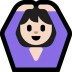 woman gesturing OK: light skin tone per la piattaforma Microsoft