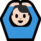 man gesturing OK: light skin tone for Microsoft platform