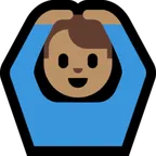 man gesturing OK: medium skin tone สำหรับแพลตฟอร์ม Microsoft