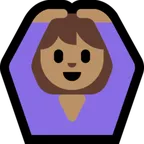 person gesturing OK: medium skin tone สำหรับแพลตฟอร์ม Microsoft