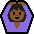 woman gesturing OK: medium-dark skin tone สำหรับแพลตฟอร์ม Microsoft