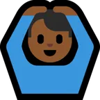 man gesturing OK: medium-dark skin tone for Microsoft platform