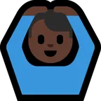 man gesturing OK: dark skin tone til Microsoft platform