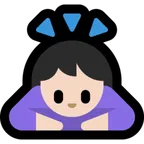 Microsoft platformu için woman bowing: light skin tone