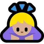 woman bowing: medium-light skin tone für Microsoft Plattform