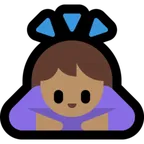 woman bowing: medium skin tone untuk platform Microsoft