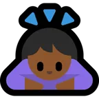 woman bowing: medium-dark skin tone per la piattaforma Microsoft