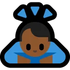 man bowing: medium-dark skin tone for Microsoft platform