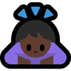 woman bowing: dark skin tone สำหรับแพลตฟอร์ม Microsoft
