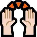 Microsoft 平台中的 raising hands: light skin tone