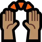 Microsoft 플랫폼을 위한 raising hands: medium skin tone