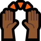 raising hands: medium-dark skin tone per la piattaforma Microsoft