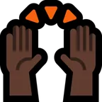 raising hands: dark skin tone per la piattaforma Microsoft