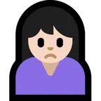 person frowning: light skin tone untuk platform Microsoft