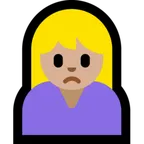 woman frowning: medium-light skin tone pour la plateforme Microsoft