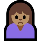 woman frowning: medium skin tone สำหรับแพลตฟอร์ม Microsoft
