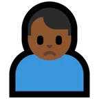 man frowning: medium-dark skin tone untuk platform Microsoft