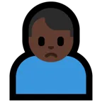 Microsoft 플랫폼을 위한 man frowning: dark skin tone