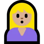 person pouting: medium-light skin tone สำหรับแพลตฟอร์ม Microsoft