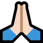 folded hands: light skin tone für Microsoft Plattform