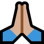 Microsoft dla platformy folded hands: medium-light skin tone