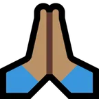 folded hands: medium skin tone pentru platforma Microsoft